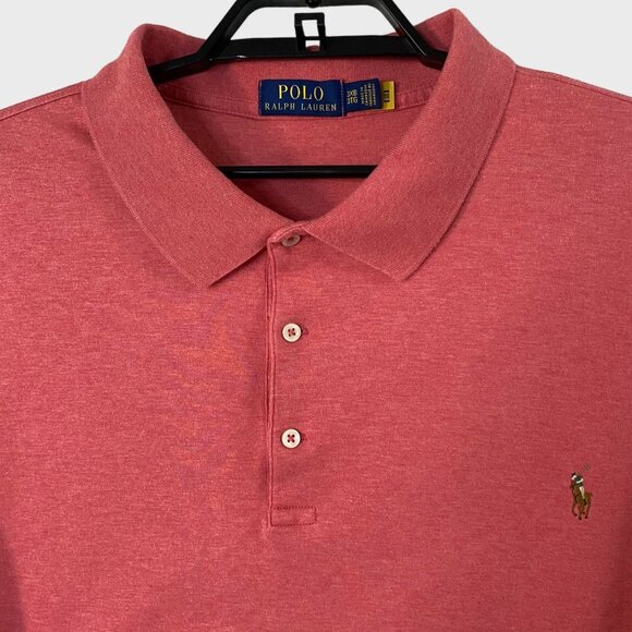 Polo By Ralph Lauren Big & Tall Soft Cotton Polo Shirt Light Red Men's Size 3XB - Picture 5 of 10